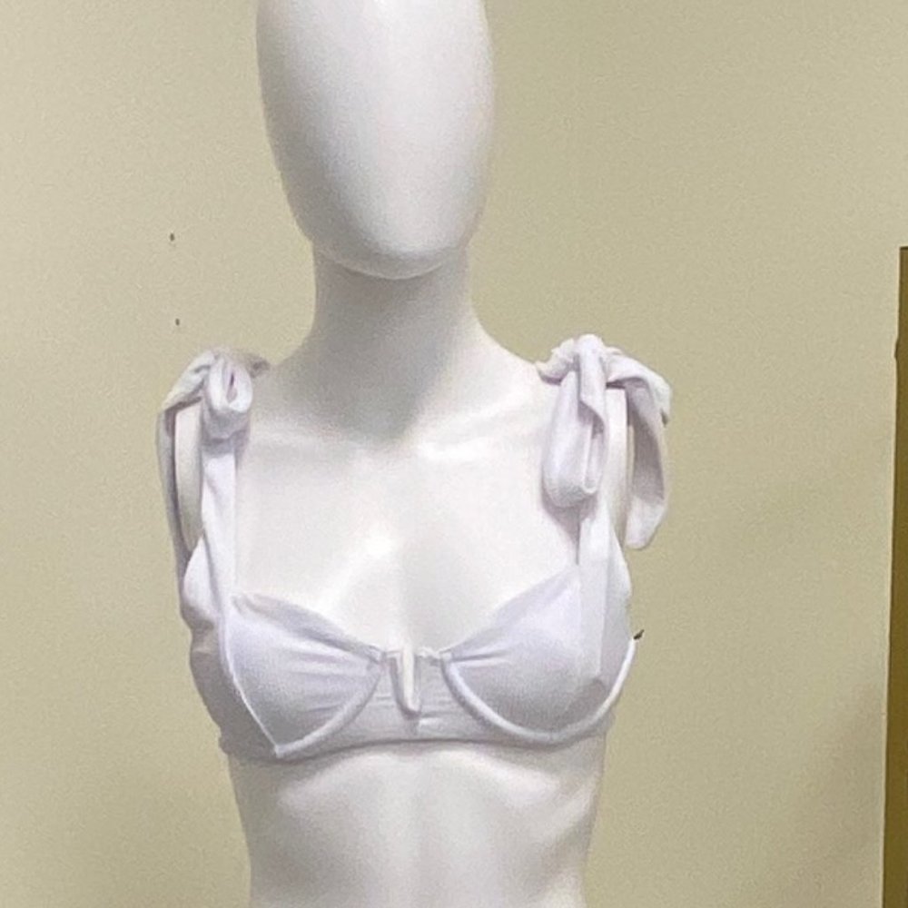 Beach Riot White Bikini Top